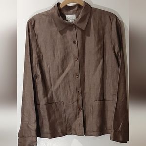 TEHEN | Linen Brown Shirt/Jacket